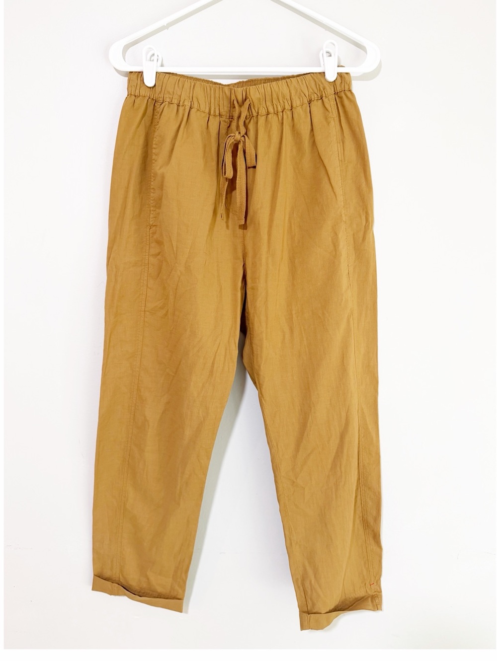 Xirena draper drawstring cotton pants camel tan size small